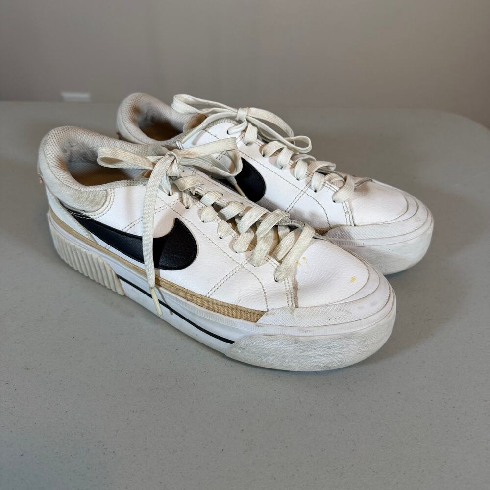 Nike Court Legacy Lift Womens 8 White Platform Sneakers Streetwear Blokecore